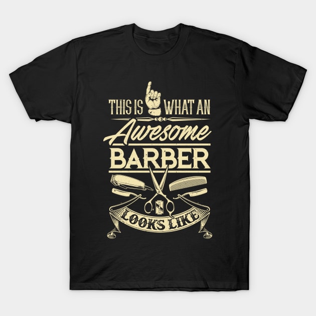 Barber Hairdresser Hairstylist Barbershop T-Shirt by Pummli